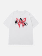 T-Shirt mit Farbverlauf und Schmetterlings-Grafik